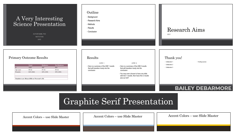 Graphite Serif Presentation - free template from Bailey DeBarmore