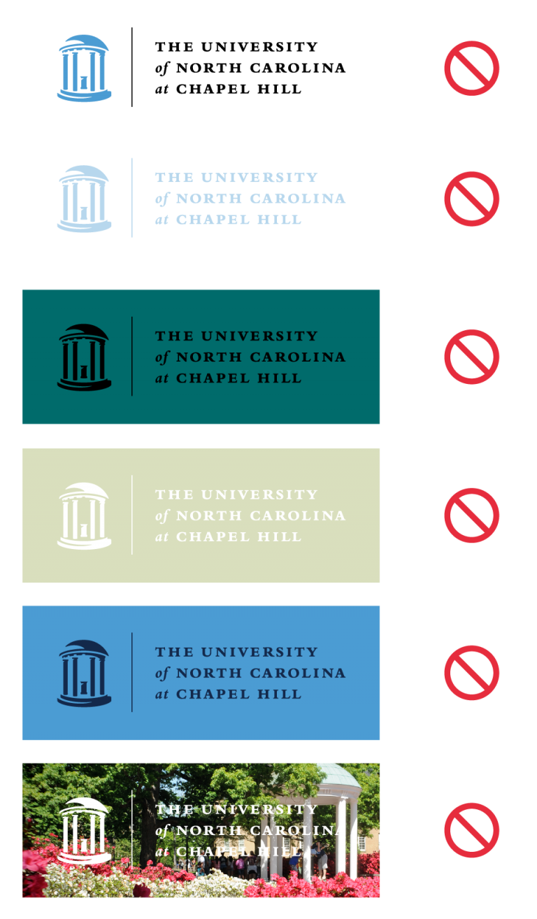 UNC at Chapel Hill Color and Identity Guidelines - Example
